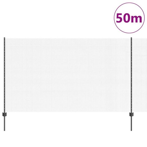 Ogrodzenie z słupkiem Szary 1,4 x 50 m Stal i PVC