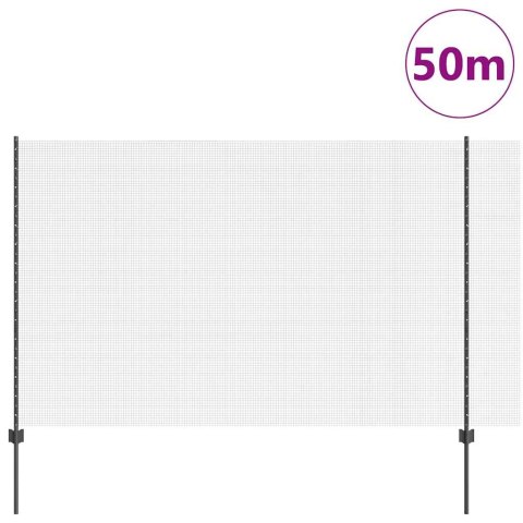 Ogrodzenie z słupkiem Szary 1,5 x 50 m Stal i PVC