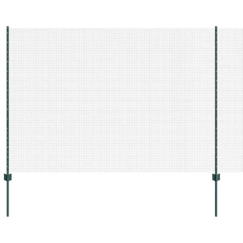 Ogrodzenie z słupkiem Zielony 1,5 x 50 m Stal i PVC