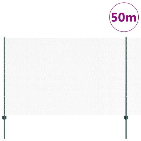 Ogrodzenie z słupkiem Zielony 1,6 x 50 m Stal i PVC