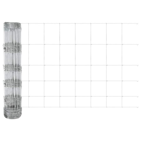 Ogrodzenie z słupkiem Srebrny 0,8 x 100 m Stal