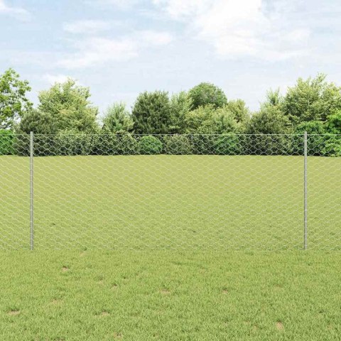 Ogrodzenie z słupkiem Srebrny 1 x 100 m Stal