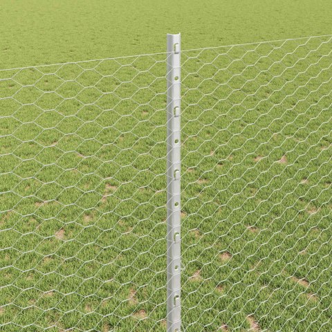 Ogrodzenie z słupkiem Srebrny 1,4 x 100 m Stal