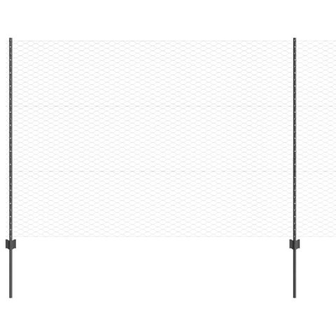 Ogrodzenie z słupkiem Szary 1,5 x 50 m Stal i PVC