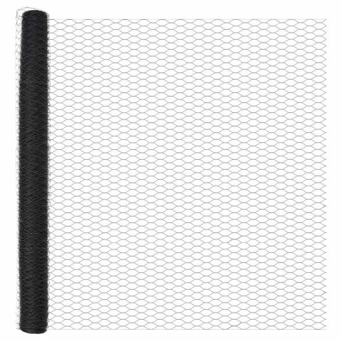 Ogrodzenie z słupkiem Szary 1,5 x 50 m Stal i PVC