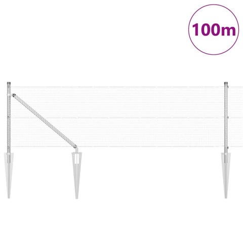 Słupek ogrodzeniowy. Srebrny 100 x 0,6 m (siatka 16 x 16 mm)