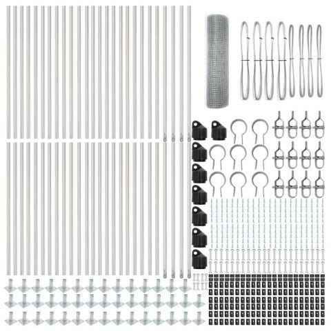 Słupek ogrodzeniowy. Srebrny 100 x 1 m (siatka 19 x 19 mm) Stal