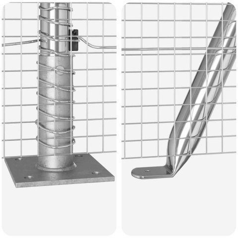 Słupek ogrodzeniowy. Srebrny 50 x 1 m (siatka 16 x 16 mm) Stal