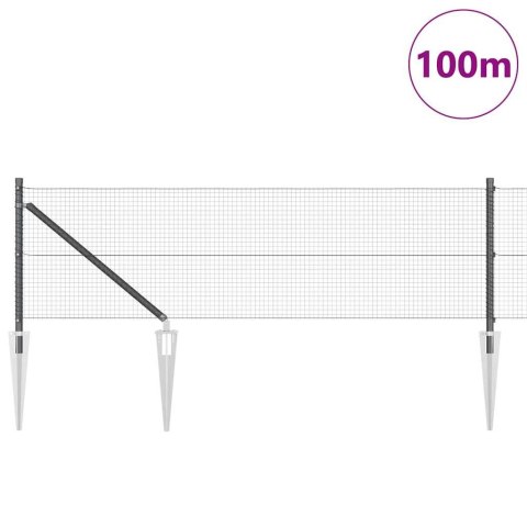 Słupek ogrodzeniowy. Szary 100 x 0,8 m (siatka 19 x 19 mm)
