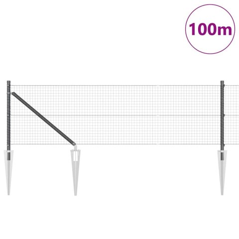 Słupek ogrodzeniowy. Szary 100 x 0,8 m (siatka 25 x 25 mm)
