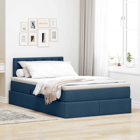Łóżko z miejscem na przechowywanie i LED Niebieski 120 x 190 cm