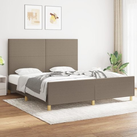 Rama łóżka bez materaca, taupe, 180x200 cm, obita tkaniną