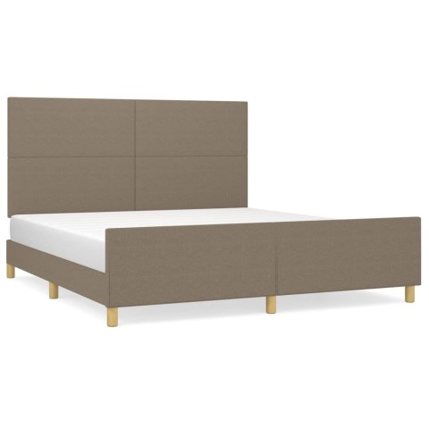 Rama łóżka bez materaca, taupe, 180x200 cm, obita tkaniną