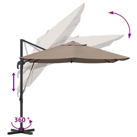 Parasol plażowy Ciemnoszary 351 x 250 x 260 cm