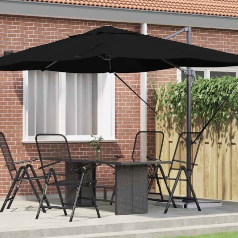 Parasol plażowy Czarny 351 x 250 x 260 cm Poliester i aluminium