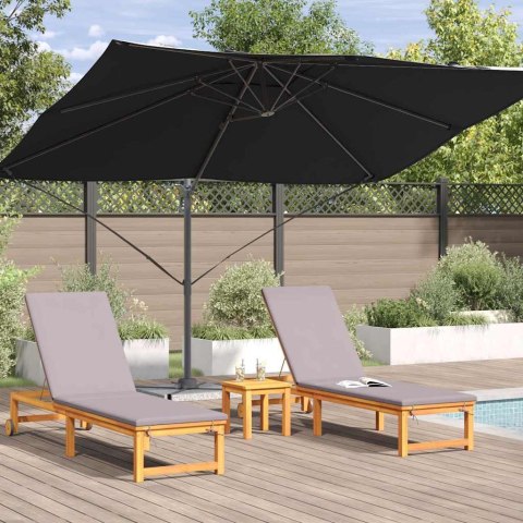 Parasol plażowy Czarny 351 x 250 x 260 cm Poliester i aluminium