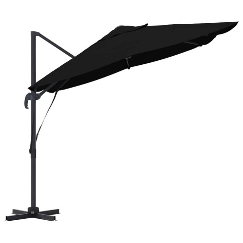 Parasol plażowy Czarny 351 x 250 x 260 cm Poliester i aluminium