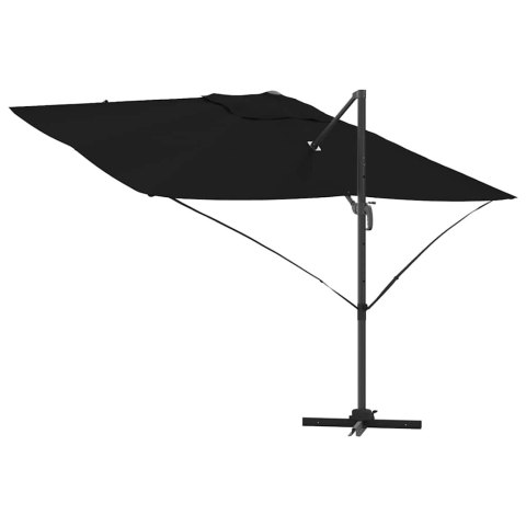 Parasol plażowy Czarny 351 x 250 x 260 cm Poliester i aluminium