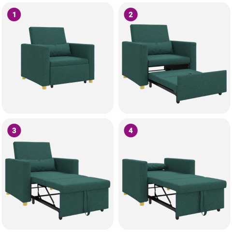 Rozkładana sofa jednoosobowa Ciemnozielony 90 x 165 x 87 cm