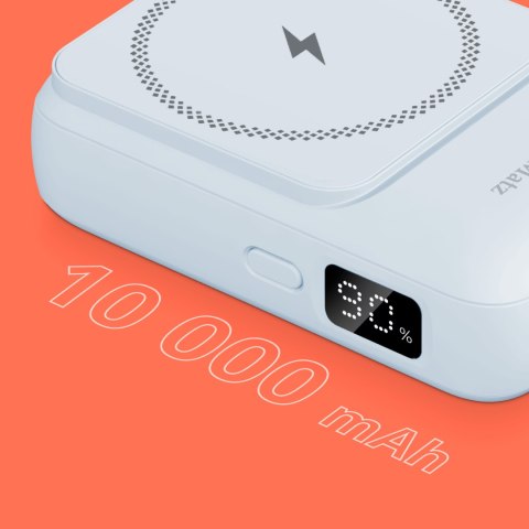 POWERBANK indukcyjny Kruger&Matz 10000 mAh magnetyczny z kablem niebieski
