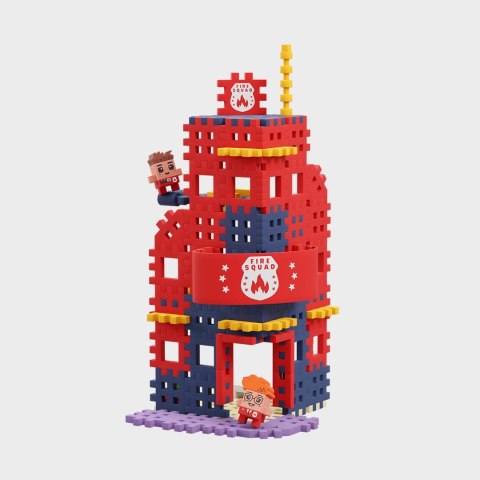 Klocki konstrukcyjne Marioinex Mini Waffle - City: Remiza Strażacka, 280 elementów