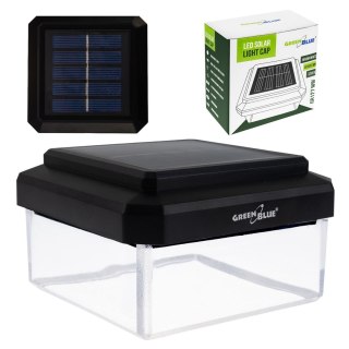 GREENBLUE LAMPA SOLARNA LED NA SŁUPEK, 80X80MM, DASZEK KOPERTOWY, 3200K GB127 WW