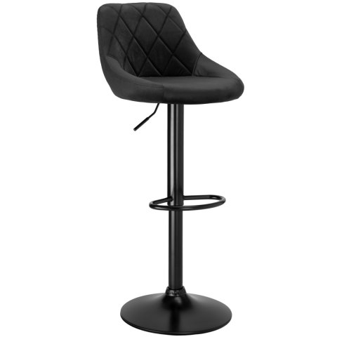 Krzesło barowe CYDRO BLACK welurowe czarne