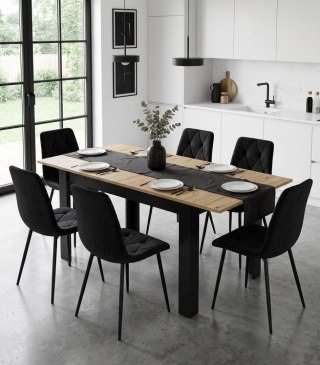 Stół rozkładany prostokątny 120-160x80 cm do kuchni jadalni dla 4-6 osób dąb artisan
