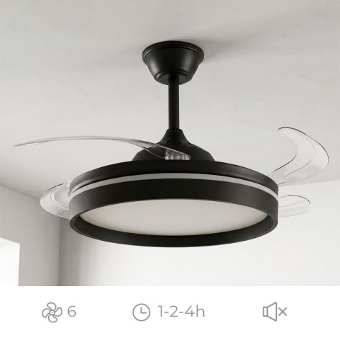 Wentylator sufitowy z oświetleniem LED, 4 chowanymi łopatkami i pilotem InnovaGoods