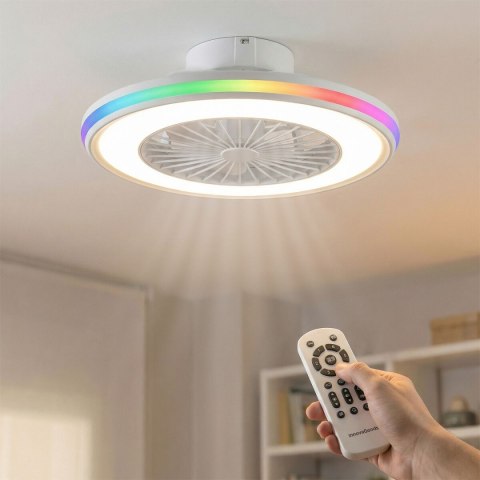 Wentylator sufitowy z oświetleniem LED RGB, ukrytymi łopatkami i pilotem Nexory InnovaGoods