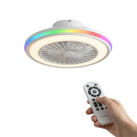 Wentylator sufitowy z oświetleniem LED RGB, ukrytymi łopatkami i pilotem Nexory InnovaGoods