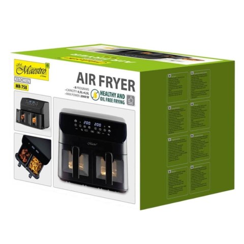 FRYTOWNICA BEZTŁUSZCZOWA 2000W 2x4,5L MAESTRO