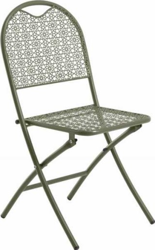 Krzesło składane metalowe 87x40x37,5 cm zielone