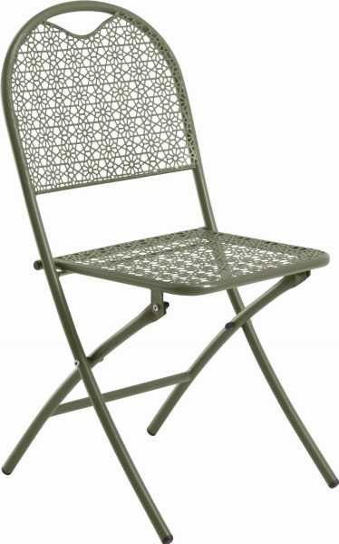Krzesło składane metalowe 87x40x37,5 cm zielone