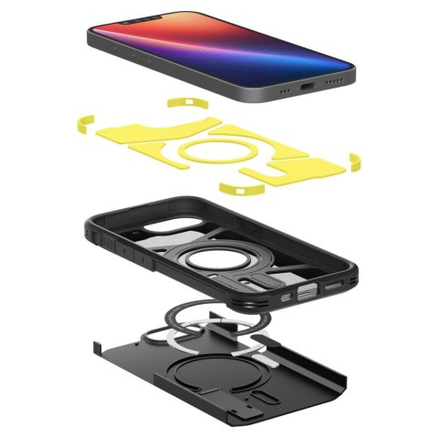 Etui case na iPhone 16e z podstawką Tough Armor MagSafe - czarne