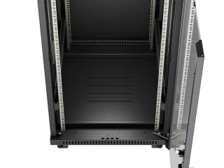 LANBERG SZAFA INSTALACYJNA RACK STOJĄCA 19" 24U 600X800 CZARNA DRZWI PRZESZKLONE LCD (FLAT PACK) V2