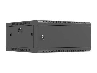 LANBERG SZAFA INSTALACYJNA RACK WISZĄCA 19" 4U 600X600 CZARNA DRZWI METALOWE (FLAT PACK)