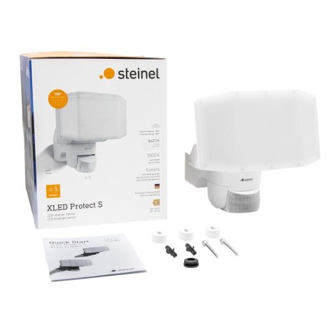 Naświetlacz z czujnikiem Steinel XLED Protect PIR 14,3W 3000K 1642lm IP54 IK03 230V biały / tworzywo sztuczne