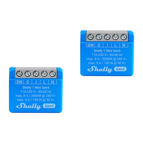 Zestaw 2 Sterowników Shelly 1 Mini Gen4 Zigbee/Matter