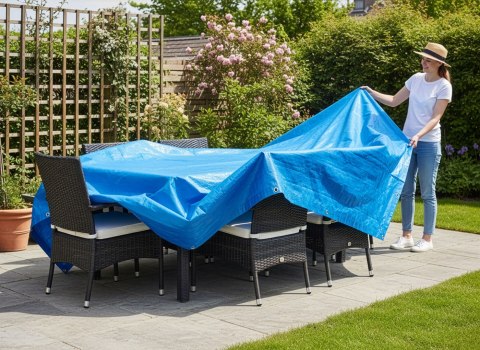 Plandeka 6x8m GRENTO niebieska 50GSM