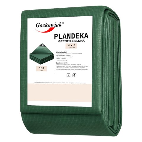 Plandeka 4x5m GRENTO zielona 100GSM