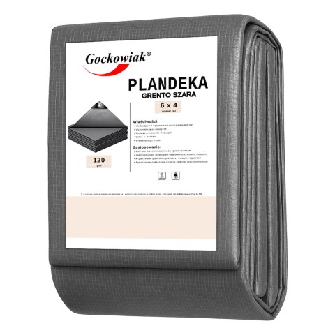 Plandeka 6x4m GRENTO szara 120GSM