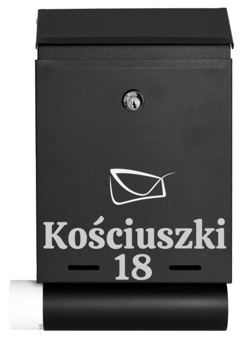 Skrzynka na listy HADVAR czarna z napisem
