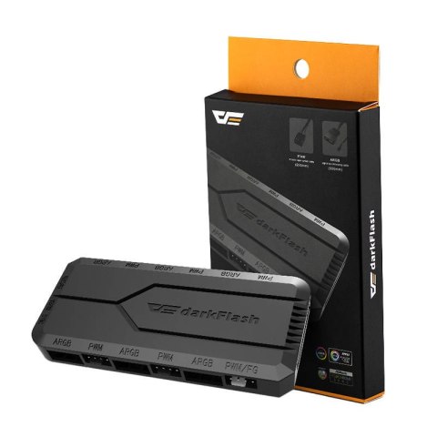 Kontroler wentylatorów DARKFLASH RC2 ARGB/PWM (czarny)