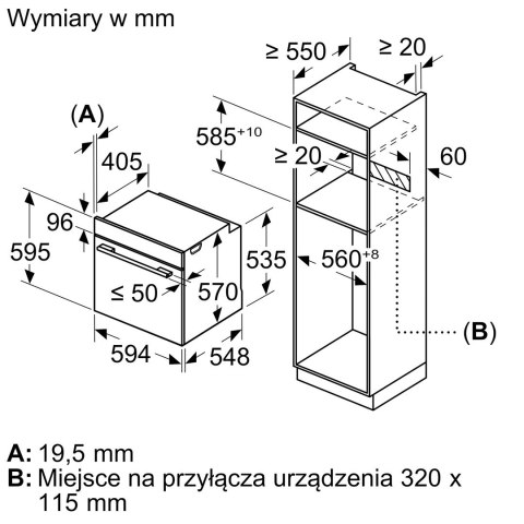 Piekarnik BOSCH HBG571EB4 do zabudowy, 60 x 60 cm, czarny