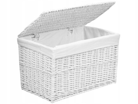 Kufer wiklinowy 65L 56x34x34 cm biały