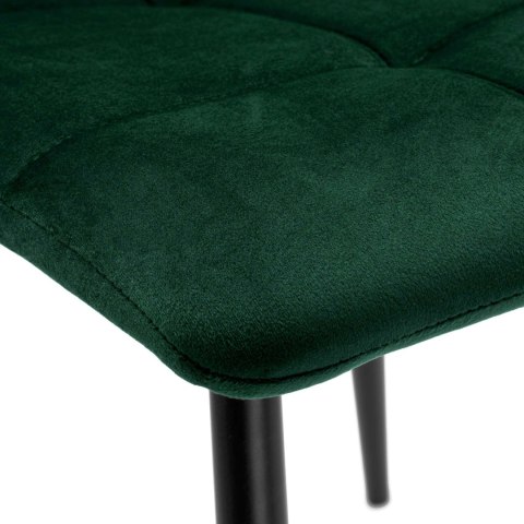 Krzesło welurowe DENVER VELVET ciemnozielone
