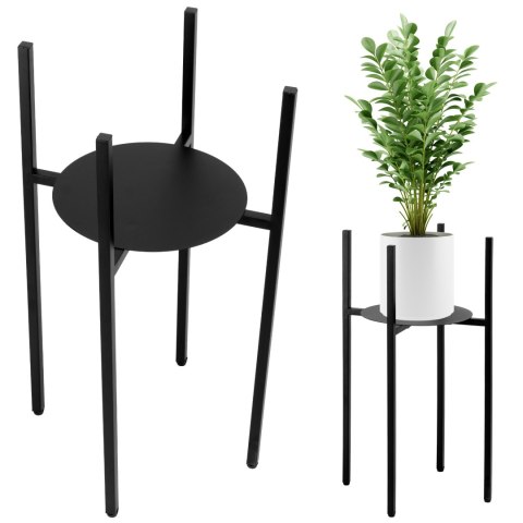 Kwietnik metalowy loftowy czarny TORRE 60 cm