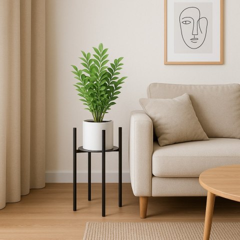 Kwietnik metalowy loftowy czarny TORRE 60 cm
