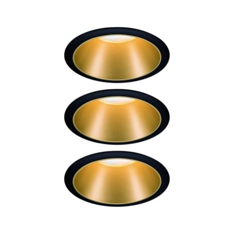Oprawa do wbudowania COLE COIN LED 3-STEP DIM zestaw 3x6W 470lm 2700K IP44 230V Czarny/Złoty-matowy